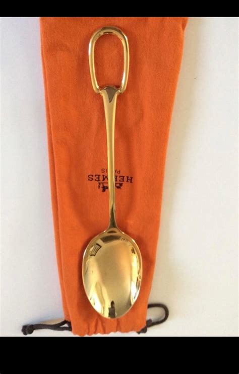 hermes golden spoon|authentic hermes plates.